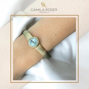 18k Gold plated Bracelet with crystalline Accent